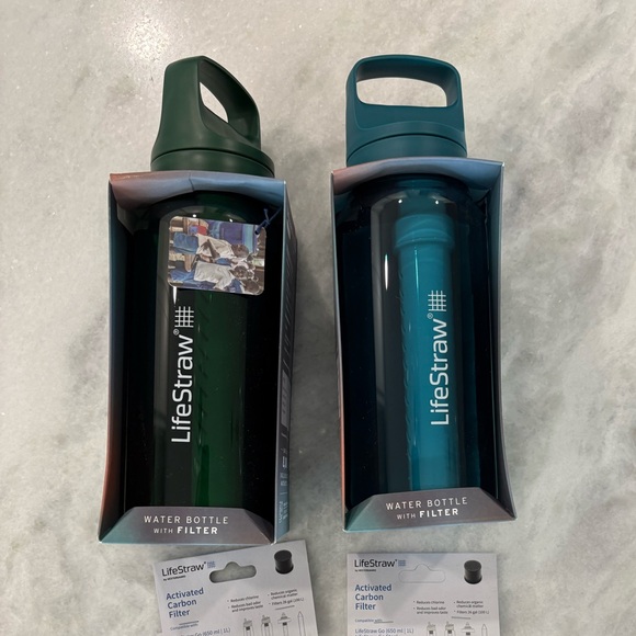 2 Brand new Lifestraw watterbottles with 6 packs of carbon activated filters - Picture 1 of 7